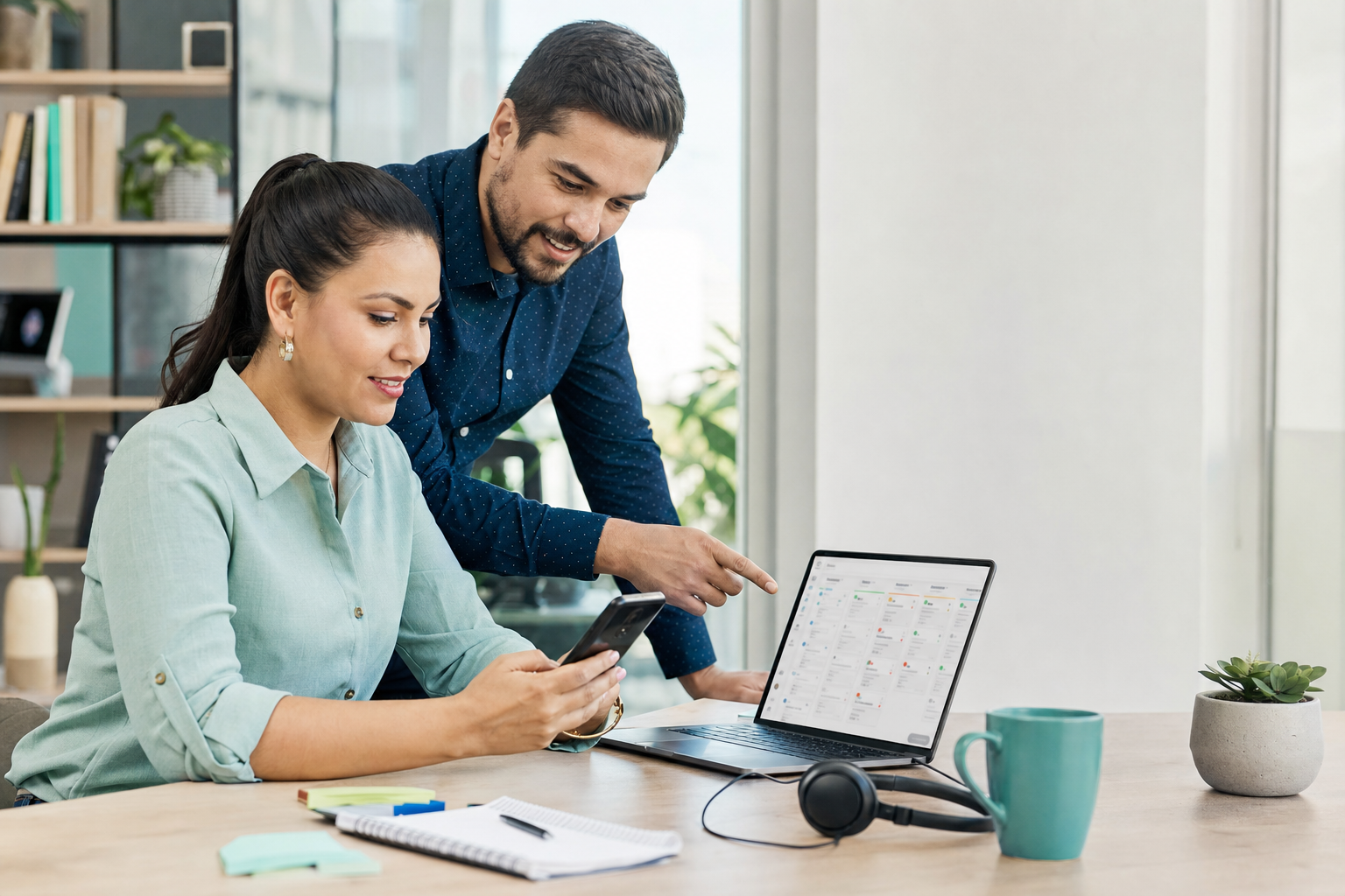 Equipo comercial latinoamericano gestionando conversaciones y oportunidades desde un CRM