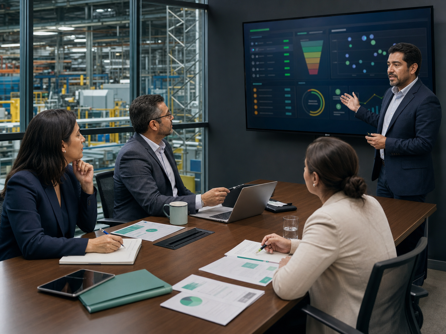 Equipo B2B revisando un pipeline comercial y una propuesta técnica